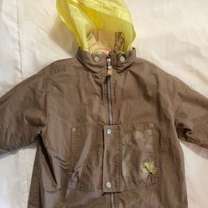 Brown Cakewalk Jacket/Raincoat with Yellow Hood